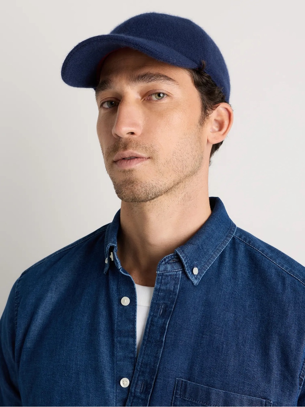 NWT QUINCE Cashmere Baseball Cap Unisex M/L True Navy 8500